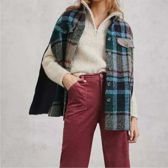 Anthropologie Jackets & Blazers - Anthropologie Andersen & Lauth Plaid Caplet Poncho Coat 🆕